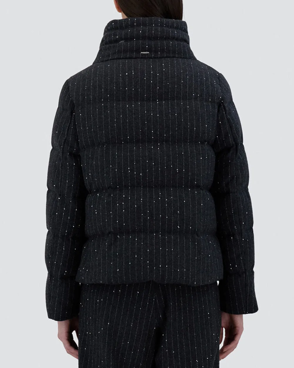 Anthracite Quilted Pinstripe Jacket