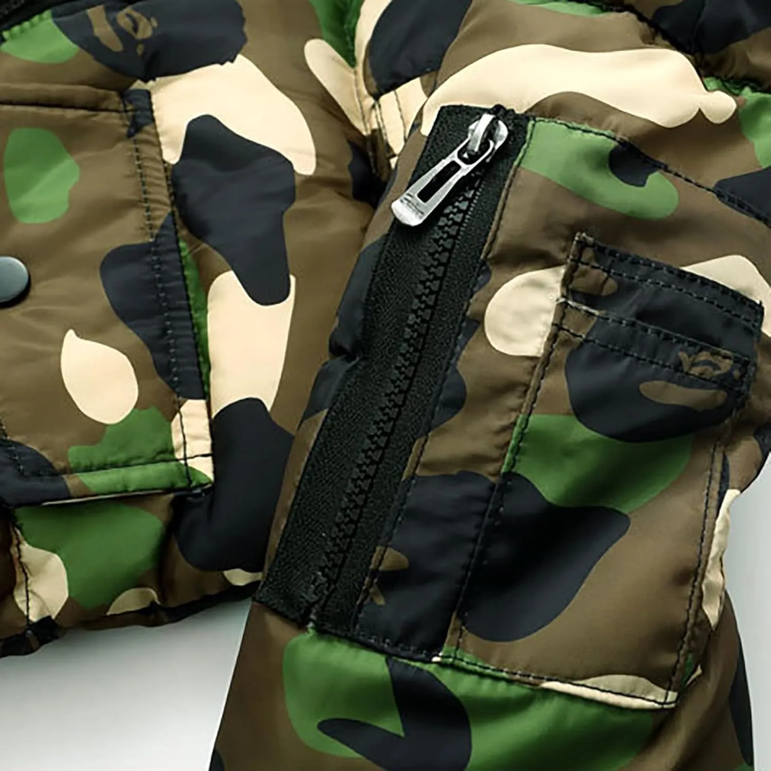 Boys Girls Long Heavyweight Hooded Puffer Jacket Camouflage Winter Coat Kids Insulated Parka with Fur Hood Down Coat