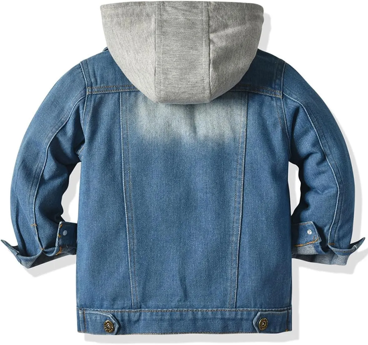 Boys Jean Jacket Kids Hooded Denim Jackets Zipper Outerwear Coat