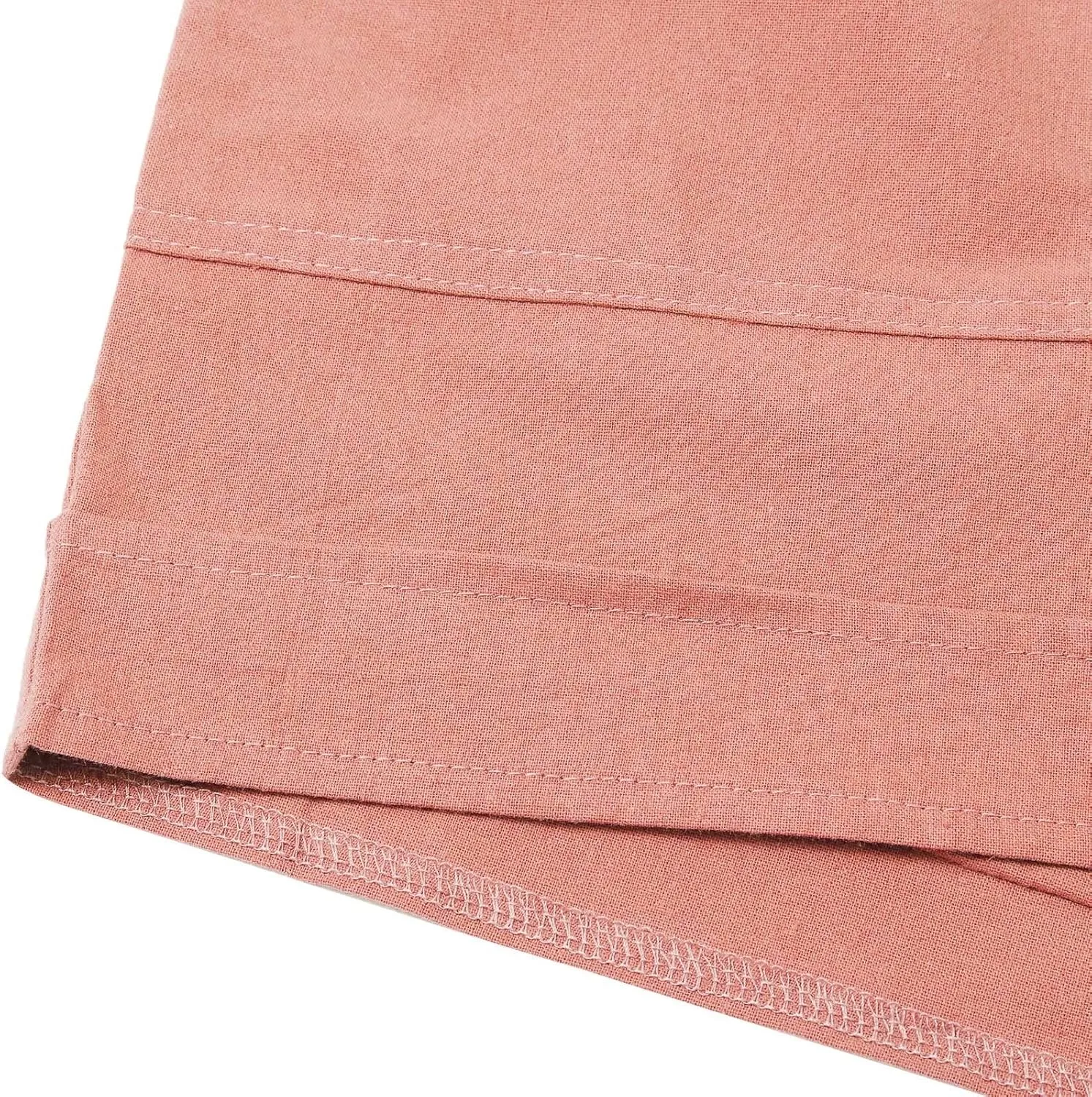 Cotton Linen Shorts for Women 2023 Loose Plain Summer Shorts Folded Hem Drawstring Elastic Waist Shorts with Pockets