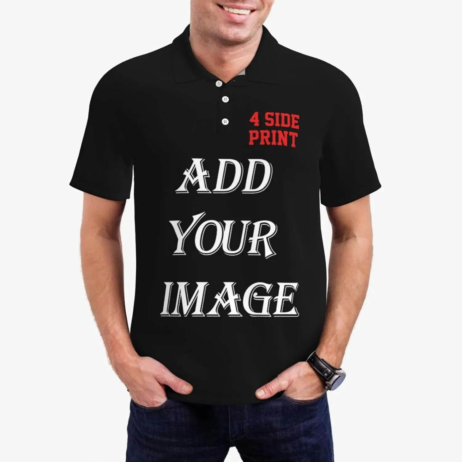 Custom Shirts for Men Customized Polo Shirts with Logo Text Photo Design Your own Valentine's Day Gift