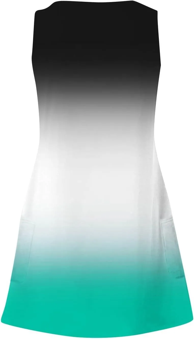 DOPOCQ Dresses for Women 2024 Casual Trendy Gradient Sleeveless Boho Sundress Summer Oversized Sexy V Neck Tank Mini Dresses