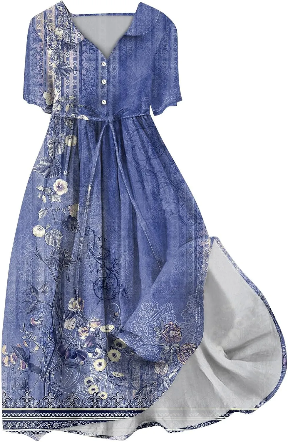 Dresses for Women 2025 Tie Swing Spring Summer Maxi Dress Short Sleeve Womens Summer