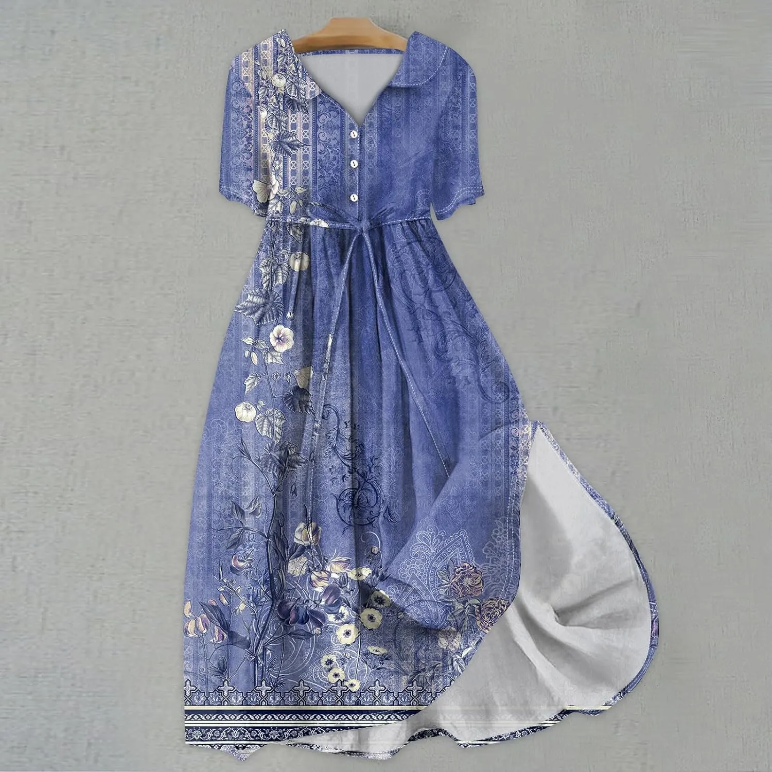 Dresses for Women 2025 Tie Swing Spring Summer Maxi Dress Short Sleeve Womens Summer