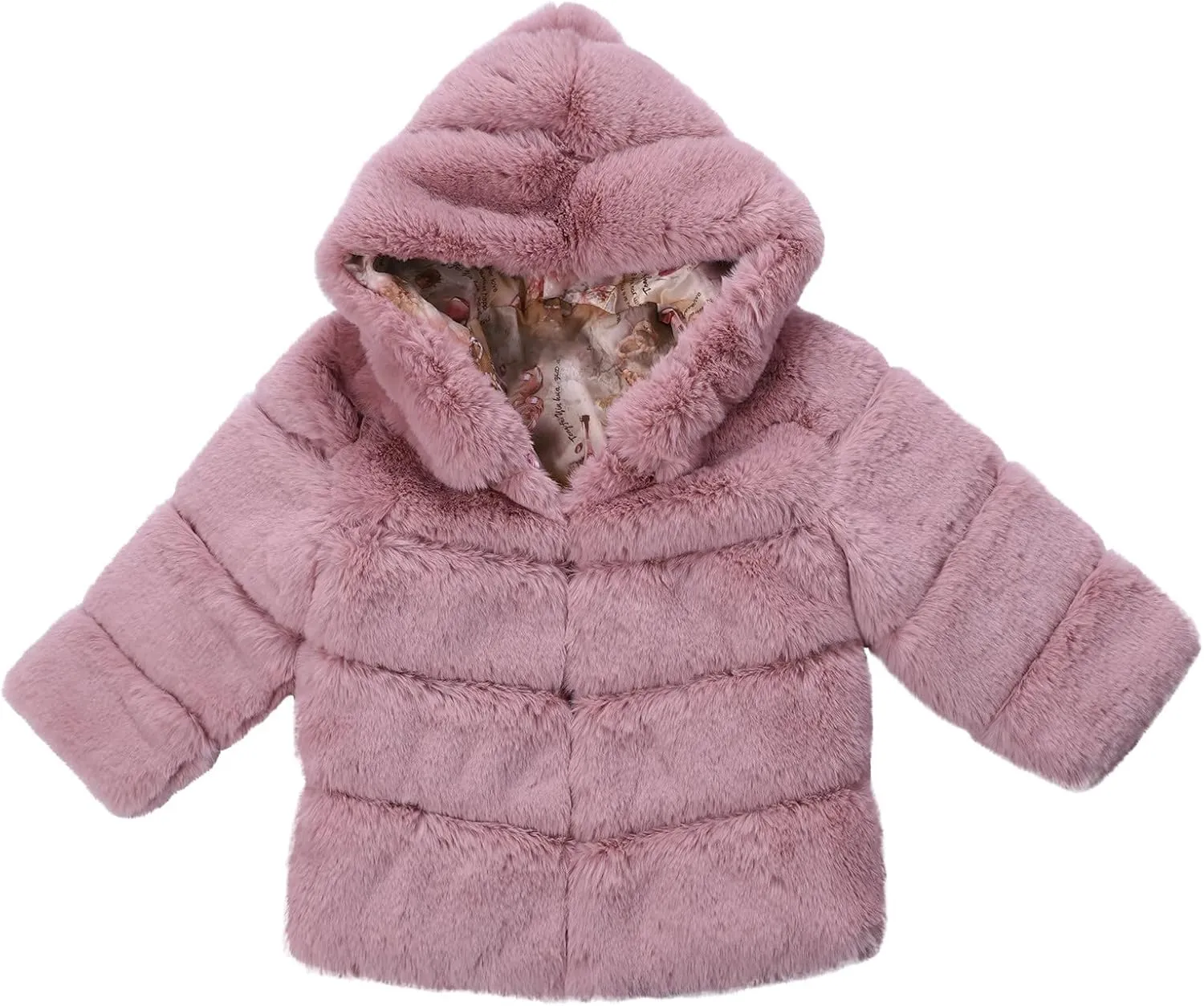 Girls Faux Fur Jacket Plush Sherpa Teddy Coat with Hood Toddler Winter Coats Warm Fuzzy Jackets Trendy Outwear