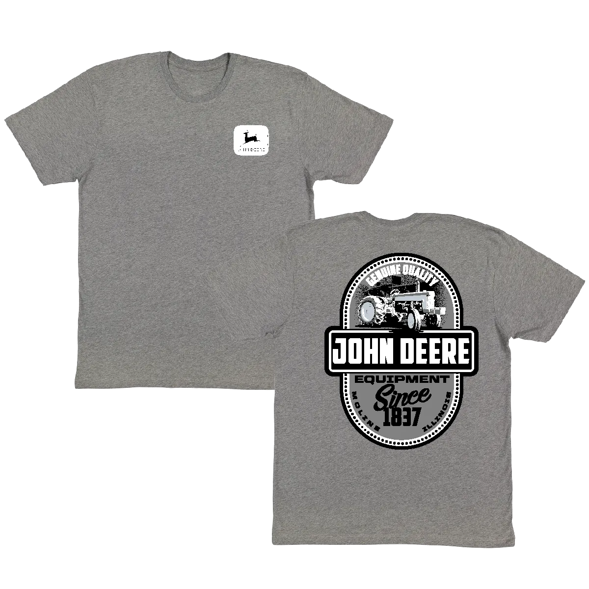 John Deere Men's B & W Tractor Tee