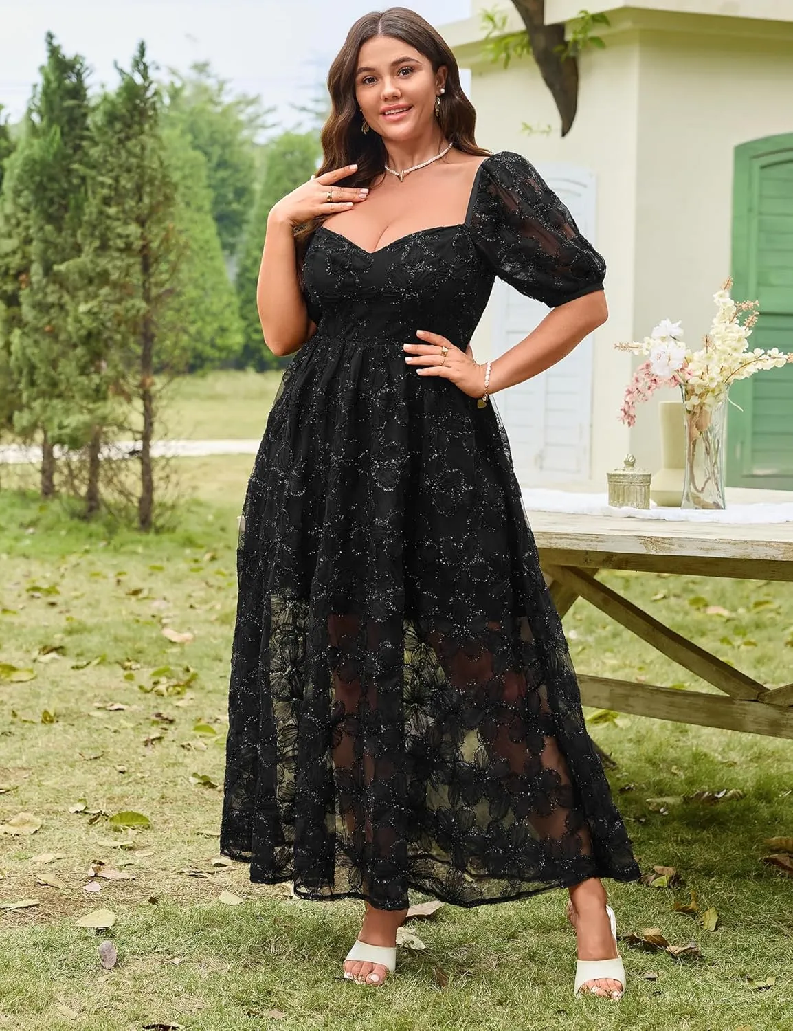Lace Dresses for Women 2025 Elegant Classy Wedding Guest Cocktail Semi Formal Party Evening Floral Dresses