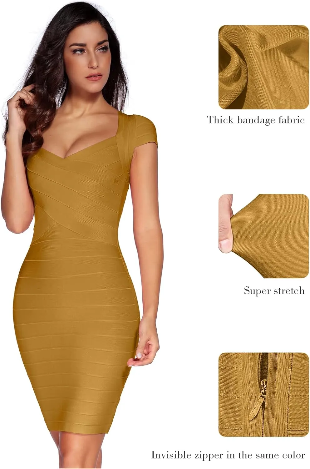 meilun Sexy Backless Lace-up Short Prom Homecoming Dress Short Sleeve Bodycon Cocktail Party Club Dress