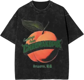 Mens and Womens Vintage Oversized Drop Shoulder Hawaiian Short Sleeve T-Shirt