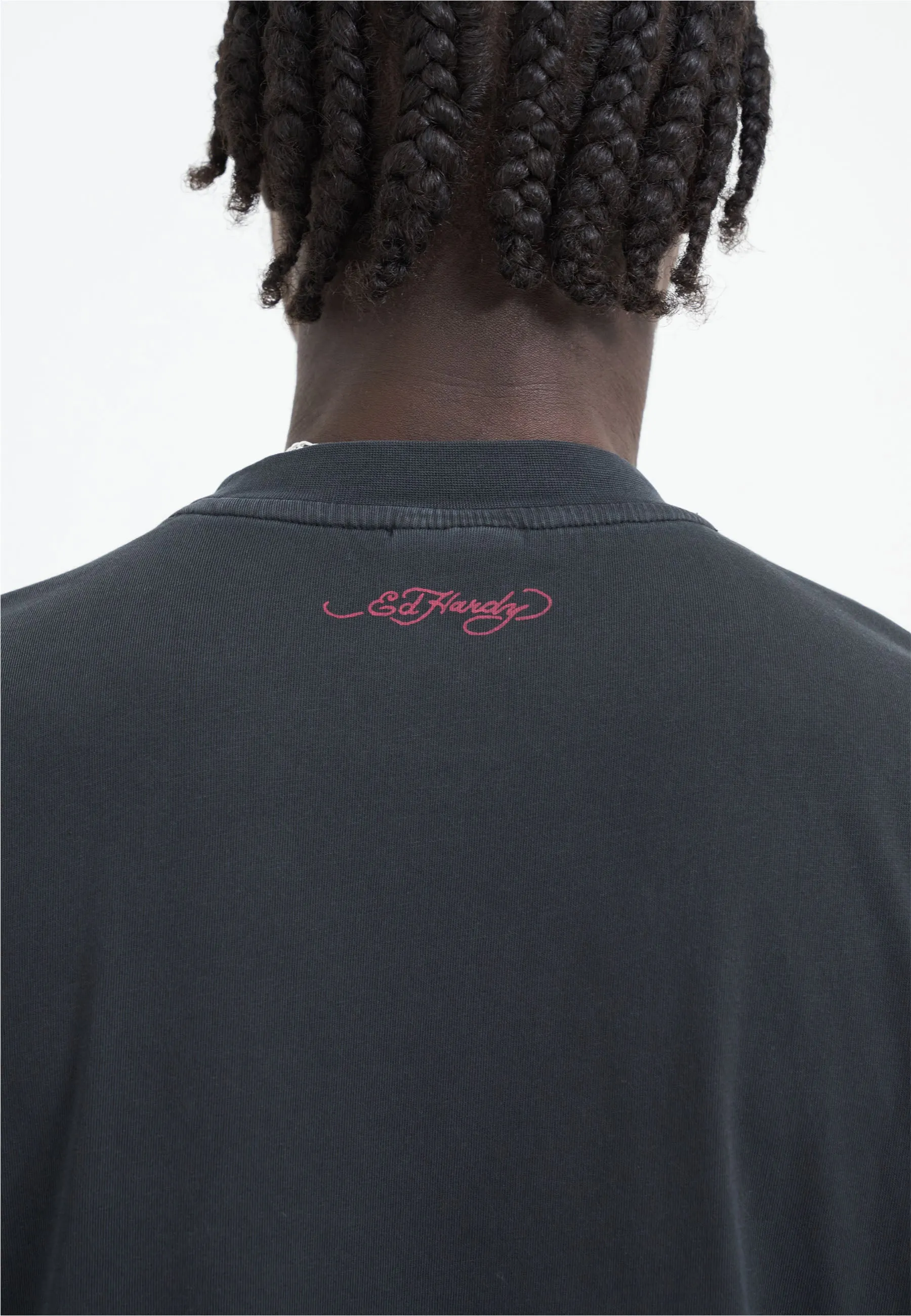 Mens La Tiger Vintage Diamante Tshirt - Black