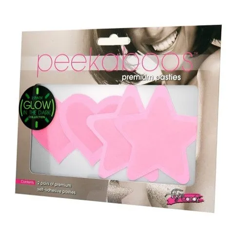 Peekaboo Glow-In-The-Dark Nipple Pasties Hot Pink