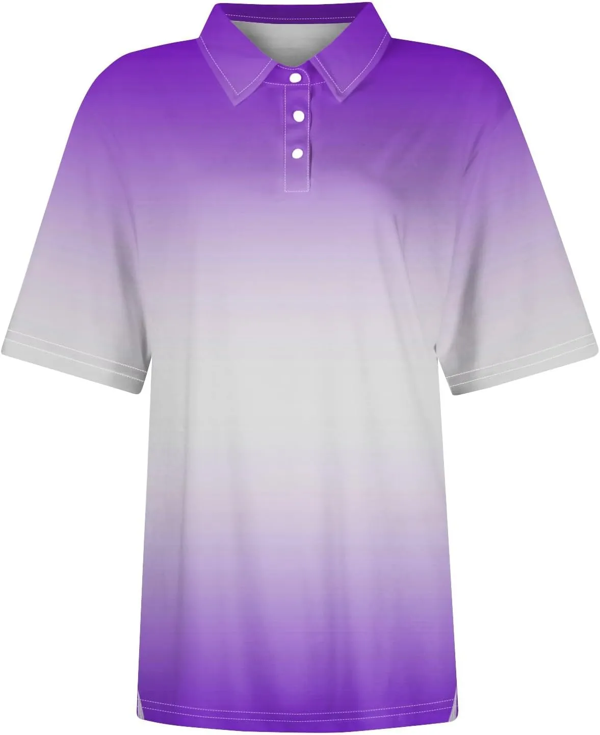 Polo Shirts for Women Short Sleeve Button Down Collared Blouses Casual Print Business Work Summer Tops