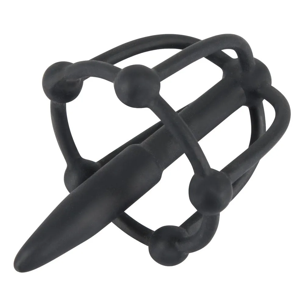 Silicone Penis Plug With Glans Cage
