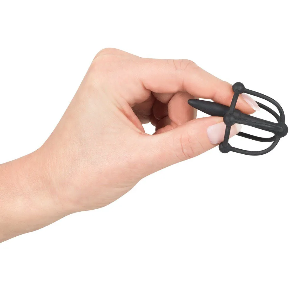 Silicone Penis Plug With Glans Cage