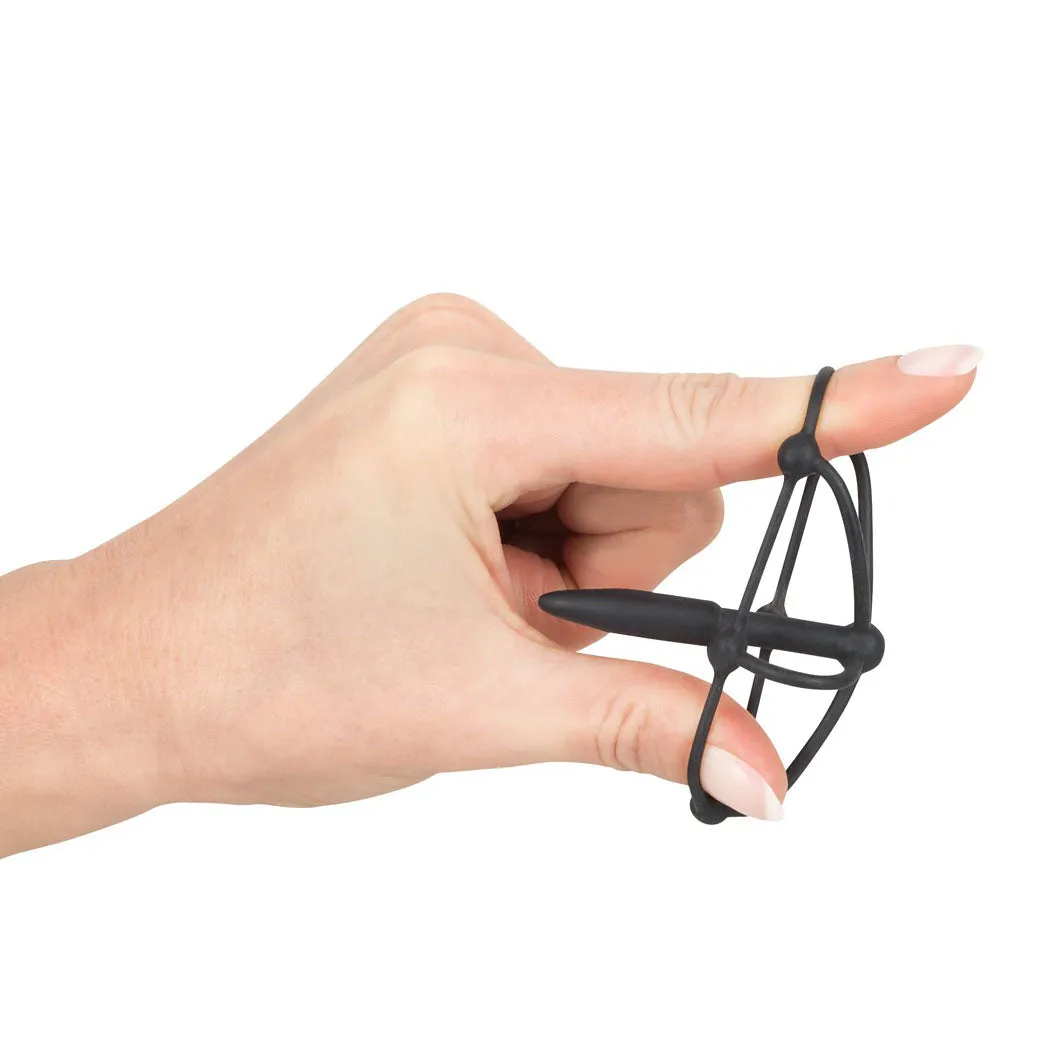 Silicone Penis Plug With Glans Cage