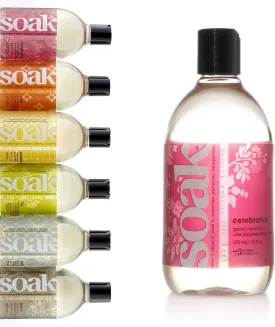 Soak Laundry Soap  No Rinse, Plant Derived Hand Wash Detergent - 375 ml / 12 fl. oz, 75  Washes (Celebration)