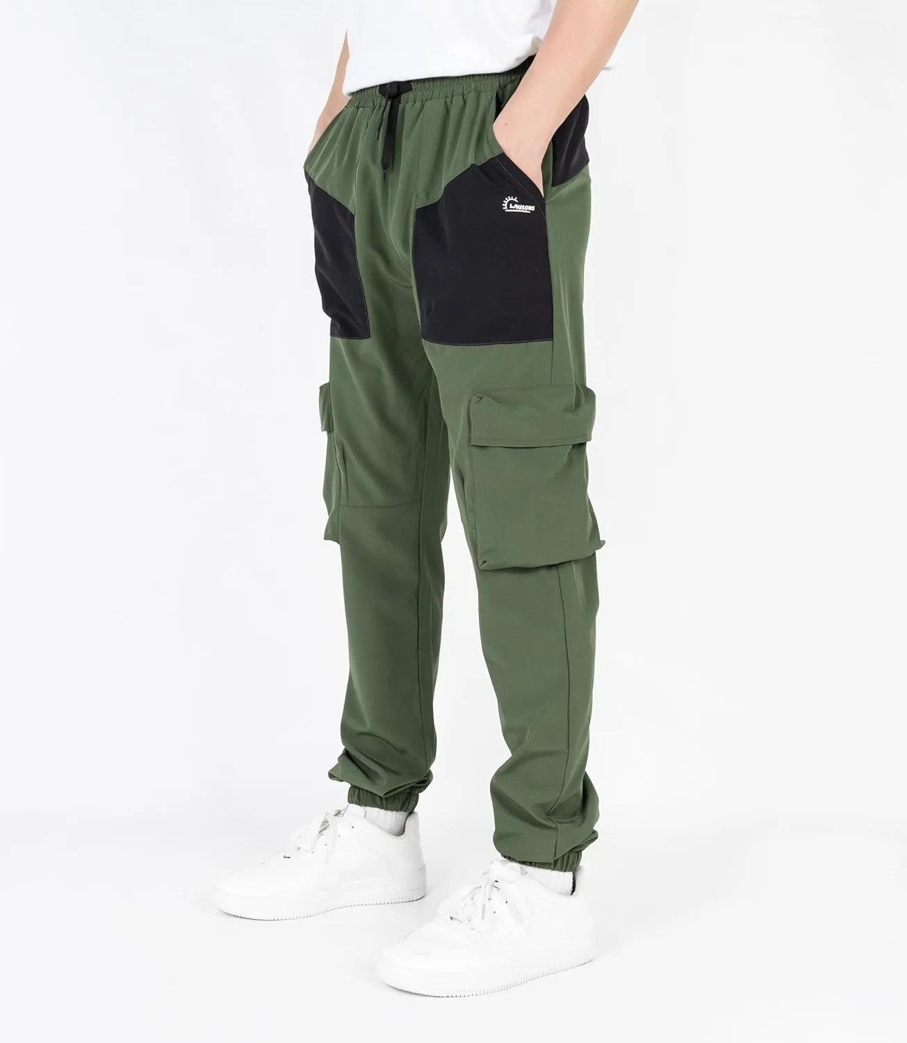 TLAENSON Boys Cargo Pants Joggers Kids Lightweight Quick Dry Hiking Pant Youth Running Athletic Jogging for Sports Outdoor