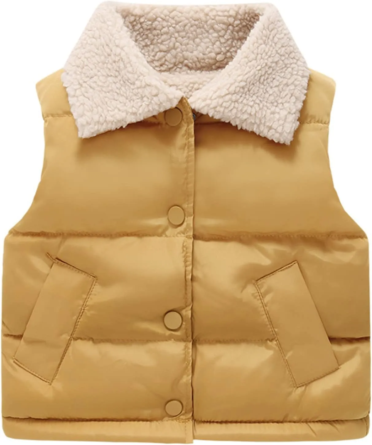 Toddler Baby Boys Girls Puffer Vest Winter Sleeveless Bubble Jacket Stand Collar Thick Insulated Padded Warm Coat
