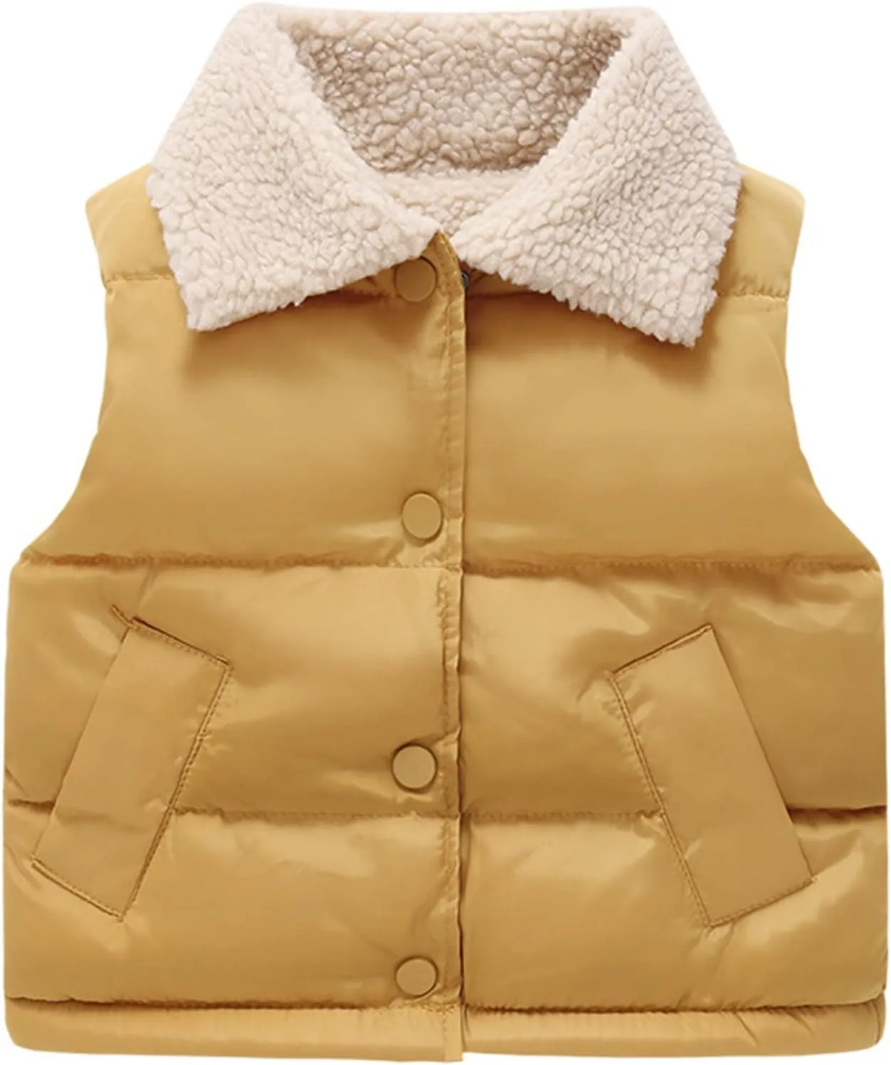 Toddler Baby Boys Girls Puffer Vest Winter Sleeveless Bubble Jacket Stand Collar Thick Insulated Padded Warm Coat