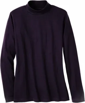 Turtle Bay New York All Season Women's Long Sleeve Cotton Blend Mock Neck Tops in 5 Attractive Colours and Plus Sizes