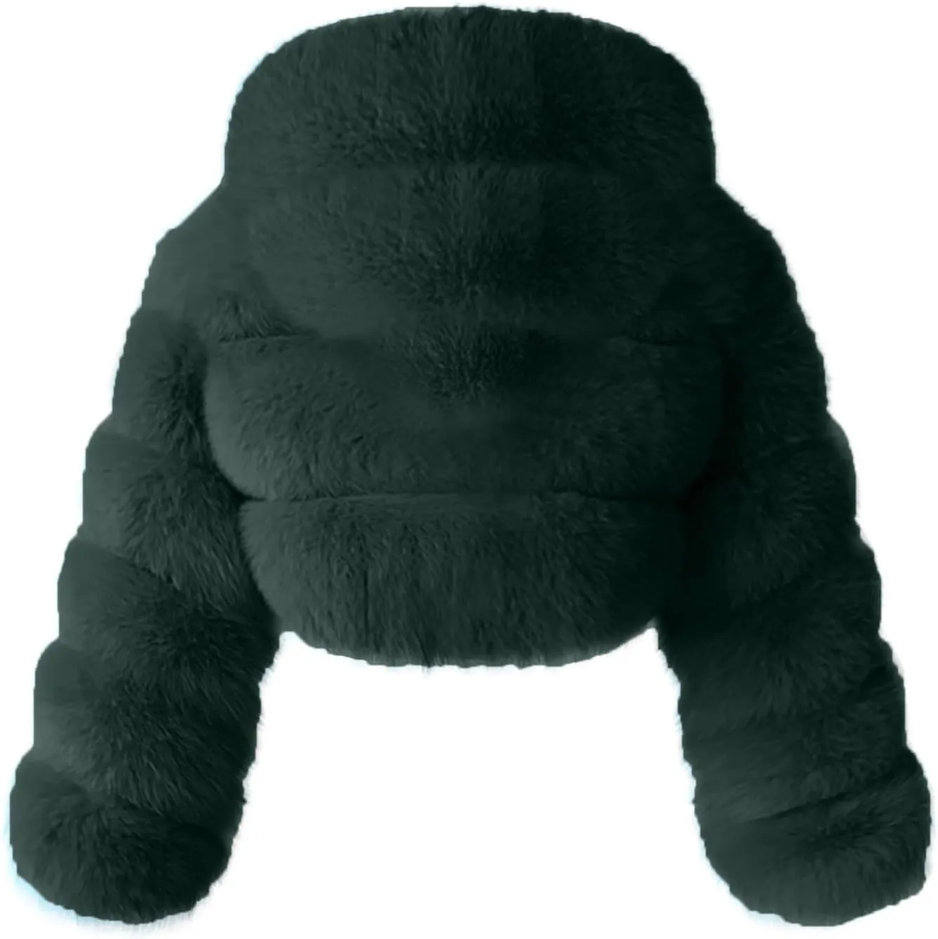 ZBYY Women Fluffy Faux Fur Coat Cropped Jacket Puffer Jacket Zip Up Luxury Winter Warm Fuzzy Teddy Jacket Parka Outwear